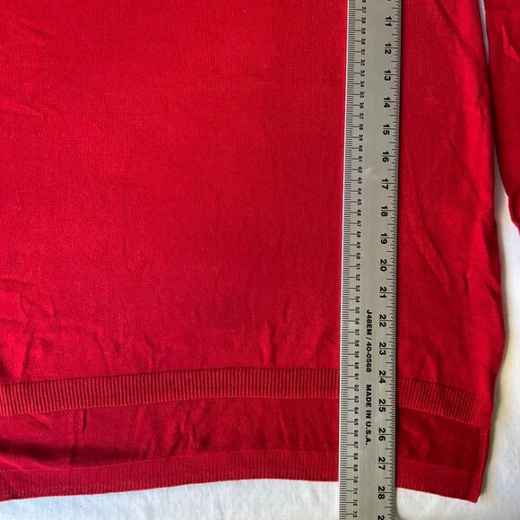 Shrinking Violet Women’s Long Sleeve Turtleneck Knit Blouse Size L, Solid Red - Picture 3 of 7